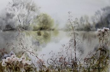 Agnieszka Aszkiełowicz-Spowite mgłą-Akwarela