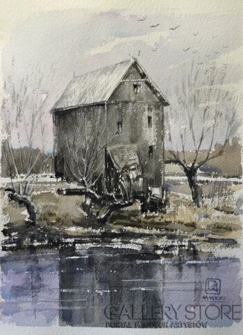 Agnieszka Długołęcka-Stary młyn I-Akwarela