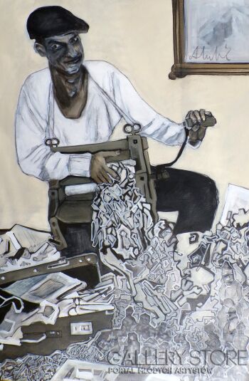 Aleksander Kubis-WESOŁY KATARYNIARZ-Malarstwo