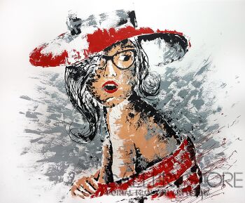 Ania Stępień-Lady in red-Akryl