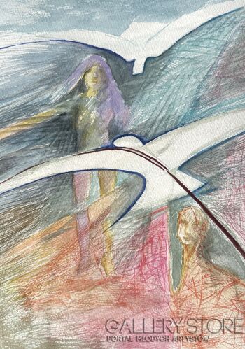 Anna Lupa-Suchy-Krzyk mewy-Malarstwo