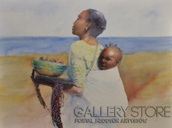 Beata van Wijngaarden-MOTHER'S JOB. ALMERIA -Akwarela
