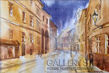 Blanka Pisarczyk-Nocna pocztówka z Pragi-Malarstwo