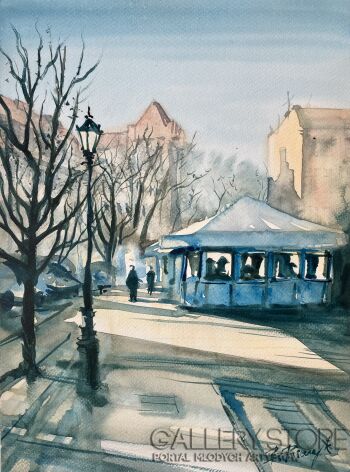 Blanka Pisarczyk-Plac Wielkopolski w Poznaniu-Akwarela