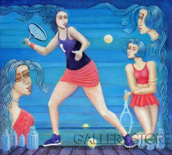 Bohdan Wincenty Łoboda-Tenisistki-Malarstwo