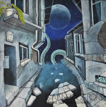 Dariusz Franciszek Różyc-''LOVECRAFT'S LA RUE 13'' cykl ''Nie tak odległe..''''-Akryl