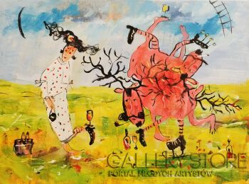 Dariusz Grajek-Jelenie na rykowisku....-Malarstwo