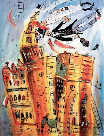 Dariusz Grajek-Poznański koziołek i anioły.....-Malarstwo