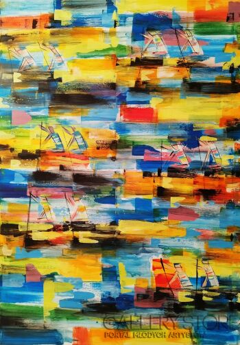 Dariusz Grajek-Regaty kanadyjkarzy.....-Malarstwo