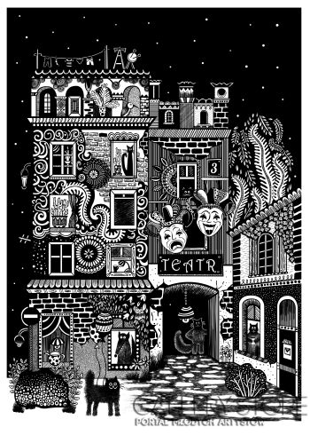 Dominika Wilk-Teatralny zakątek nocą-Grafiki i plakaty
