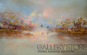 Eliza Kleczewska-Łabędzie w złocie-Malarstwo