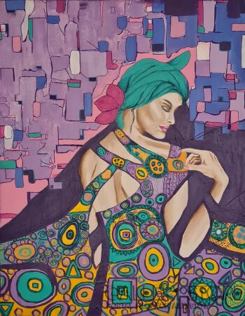 Ewa Nowiszewska-W klimacie p. Klimta -Akryl