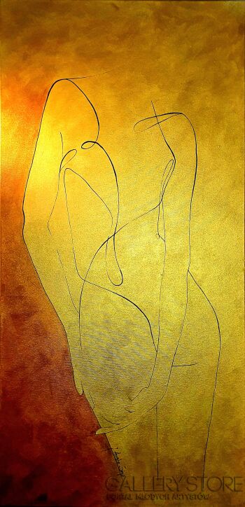 J. Aurelia Sikiewicz-Wojtaszek-BEAUTY IN GOLD IV-Akryl