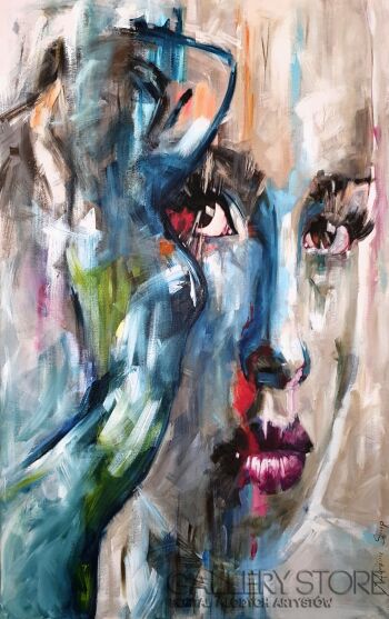 J. Aurelia Sikiewicz-Wojtaszek-PORTRET Z PROFILEM-Akryl