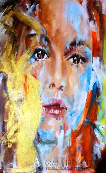 J. Aurelia Sikiewicz-Wojtaszek-PORTRET Z PROFILEM II-Akryl