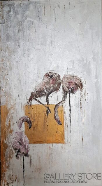 J. Aurelia Sikiewicz-Wojtaszek-GOLD OF FLAMINGS-Akryl