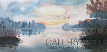 Jan Latocha-Nad jeziorem-Malarstwo