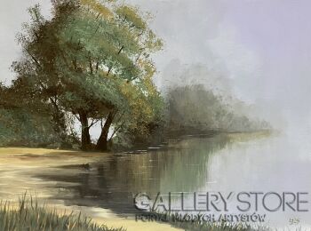 Jan Latocha-Świt nad jeziorem-Malarstwo