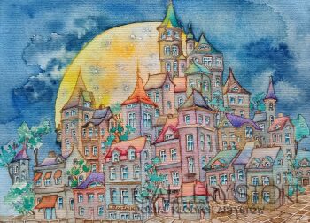 Joanna Rzeźnik-Noc na Starym Mieście-Malarstwo