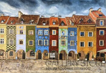 Justyna Kotula-"Kolorowe kamieniczki"-Malarstwo