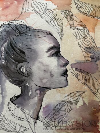 Katia Meller-Profil-Akwarela