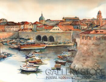 Klaudiusz Pohl-Dubrownik Port-Akwarela