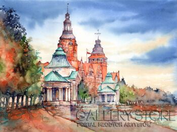 Klaudiusz Pohl-Wały Chrobrego. Szczecin-Akwarela