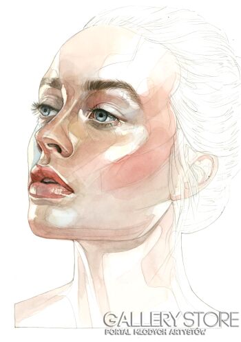Magdalena Starzyńska-Portret Kobiety II-Akwarela
