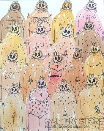 Marcin Waśka-Plaża nudystów- LABUBU-Malarstwo