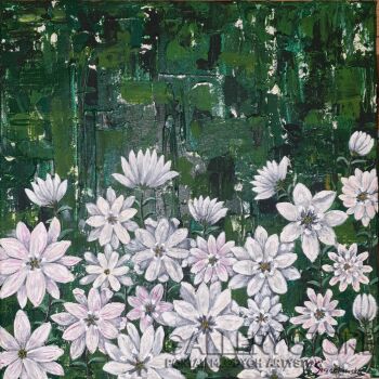 Maria Szczerkowska-Simple flowers-Akryl