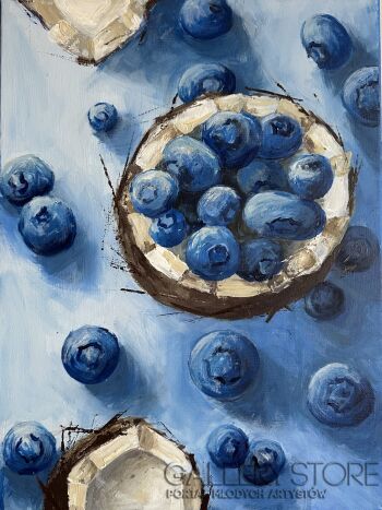 Marta  Machowiak-Kokosy i borówki -Malarstwo