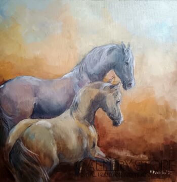 Michalina Derlicka-Para koni-Malarstwo