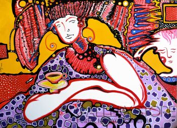 Natalia Pastuszenko-Kawa do łóżka-Akryl