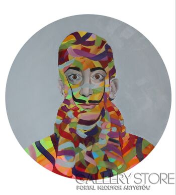 Paweł Dąbrowski-Dali wąs podkręcony.-Olej
