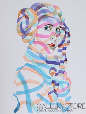 Paweł Dąbrowski-Leia Organa-Akwarela