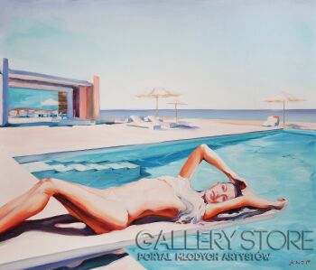 Rafał Knop-Madame VAngel '18 z cyklu Swimming Pool-Olej