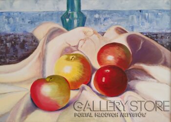 Renata Jarosz-Martwa natura z jabłkami-Malarstwo
