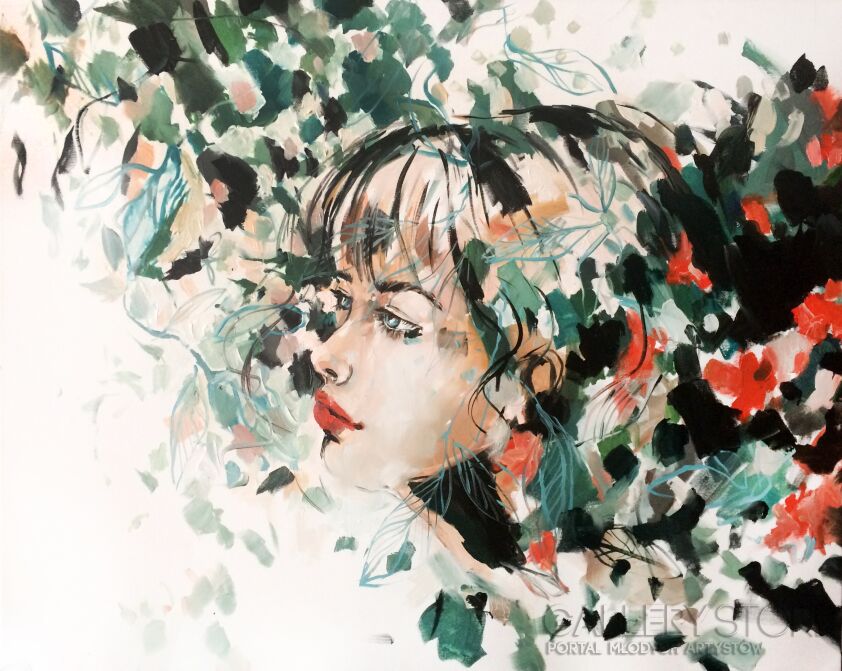 Agnieszka Sukiennik-magiczny ogród-Olej