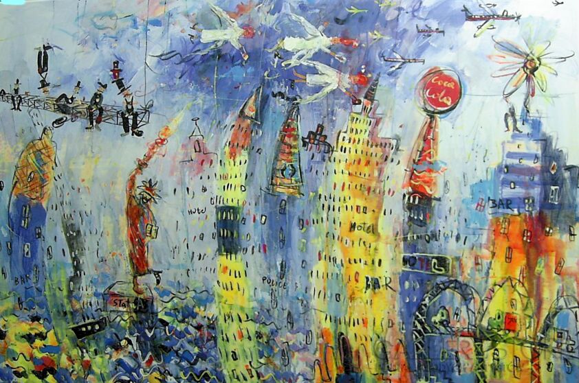 Dariusz Grajek-Budowniczowie i Anioły nad Manhattanem...-Akryl