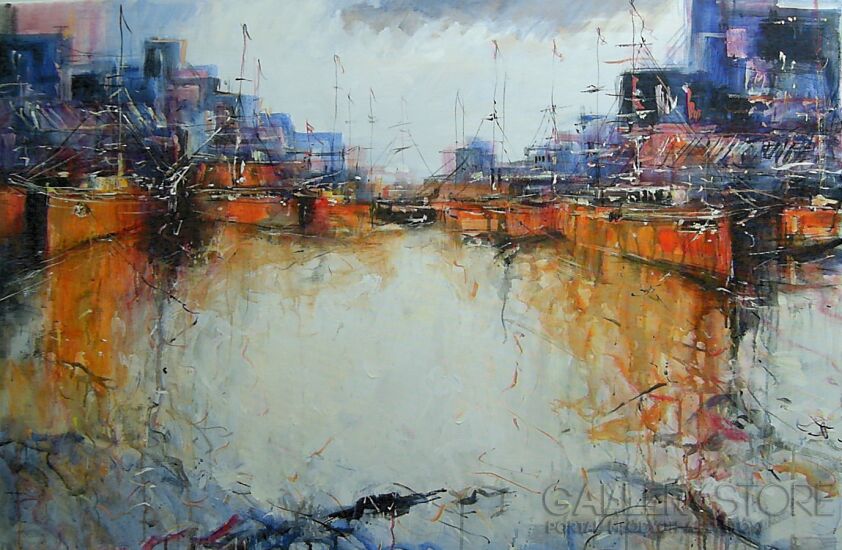 Dariusz Grajek-Zagubiony port....-Akryl