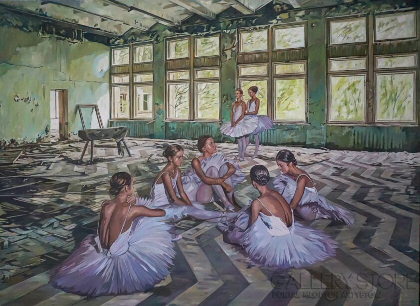 Janusz Orzechowski-Ballet lesson II-Olej