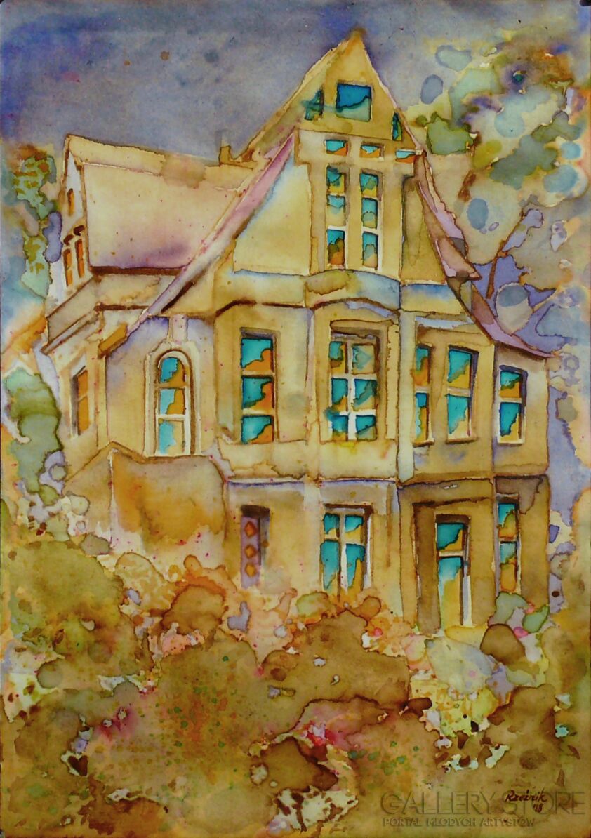 Joanna Rzeźnik-Jesienny wieczór I-Akwarela