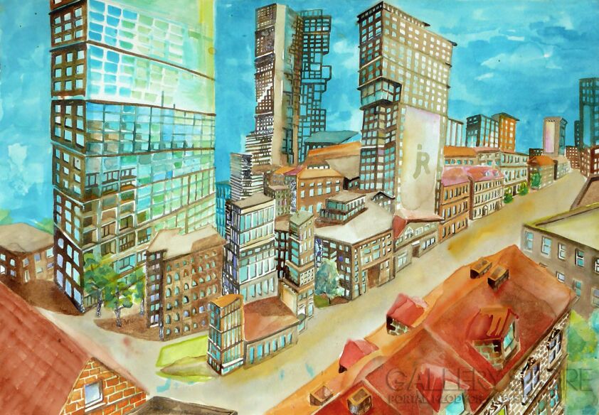 Joanna Rzeźnik-Miasto V-Akwarela