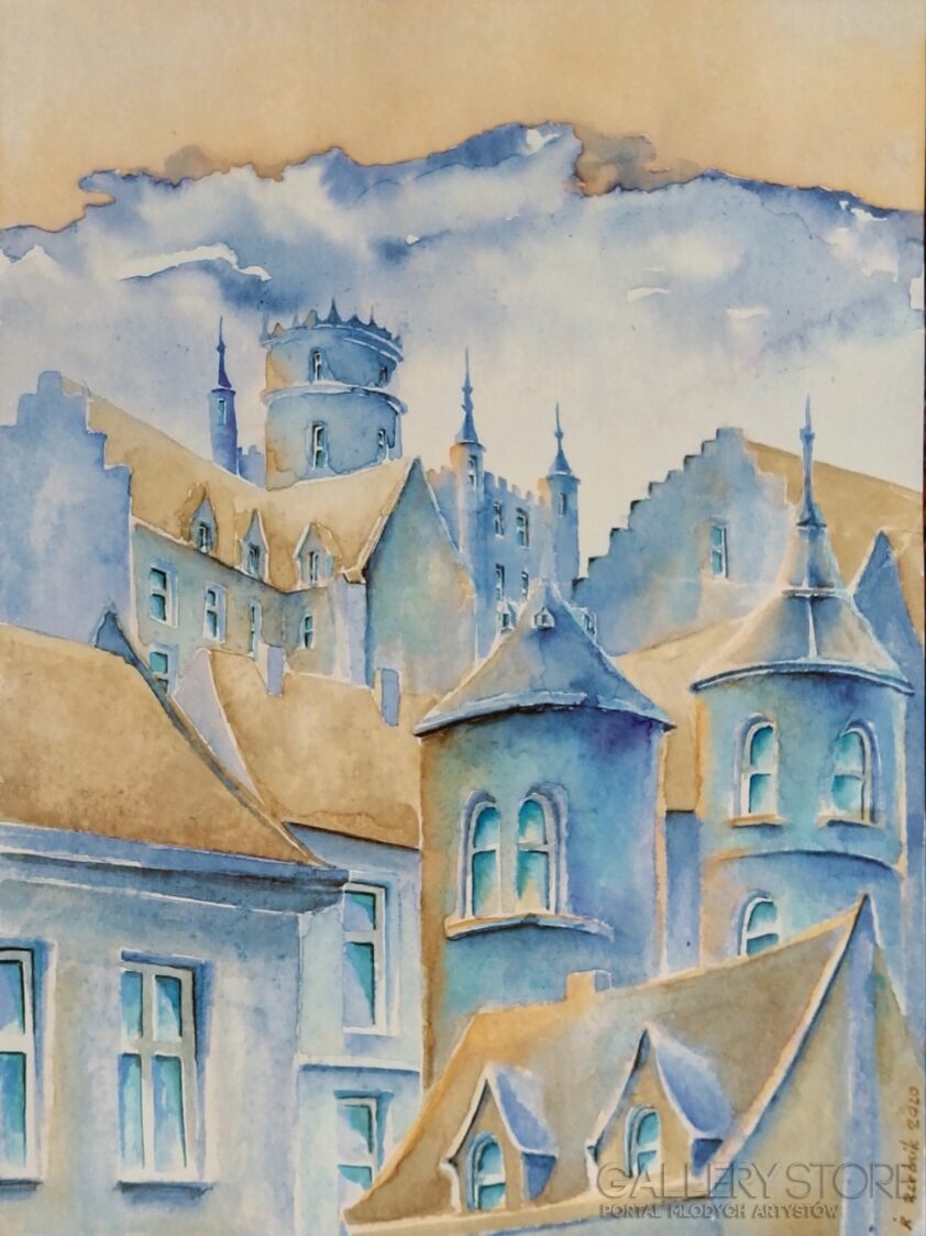 Joanna Rzeźnik-Zachód słońca III-Akwarela