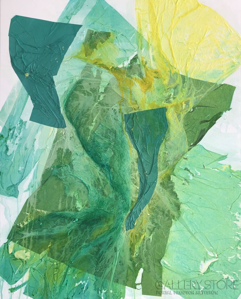 Joanna Wietrzycka-Falling into green 2/2-Technika mieszana