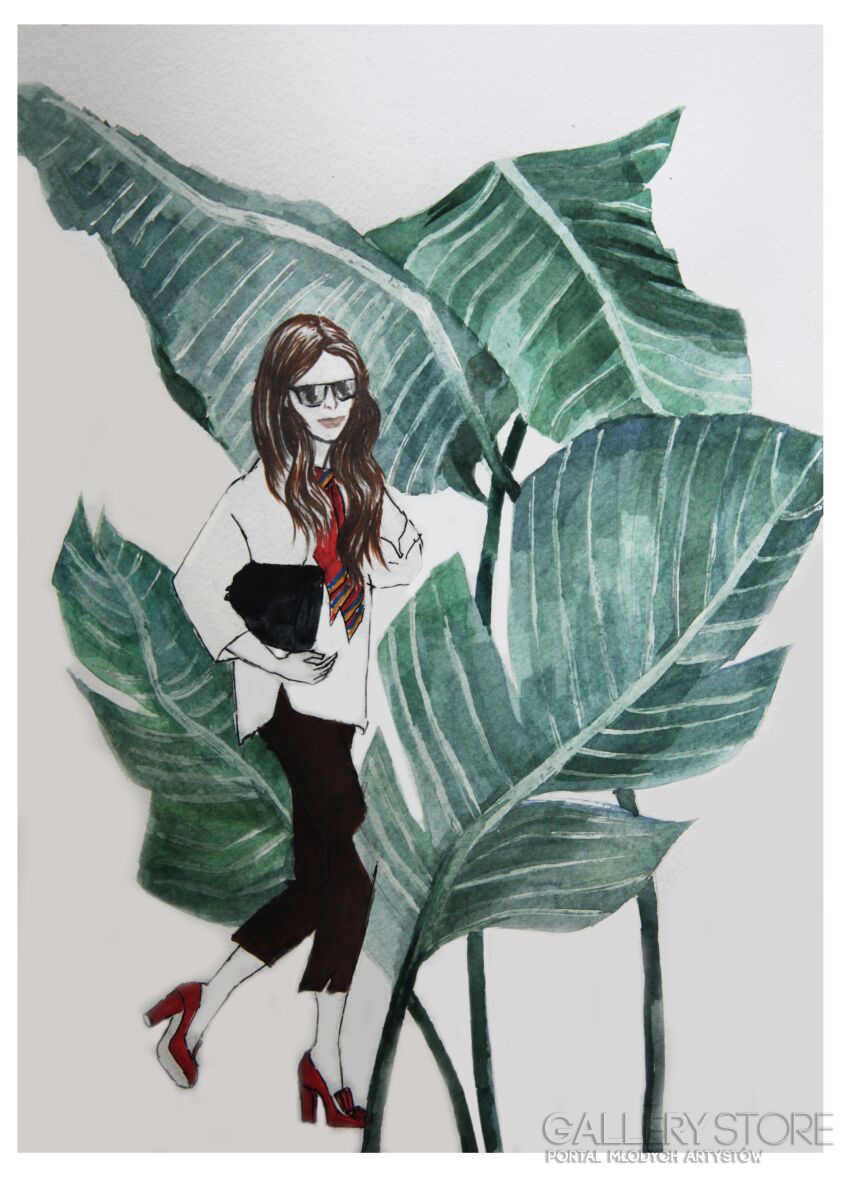 Katia Meller-Czerwone pantofle-Akwarela
