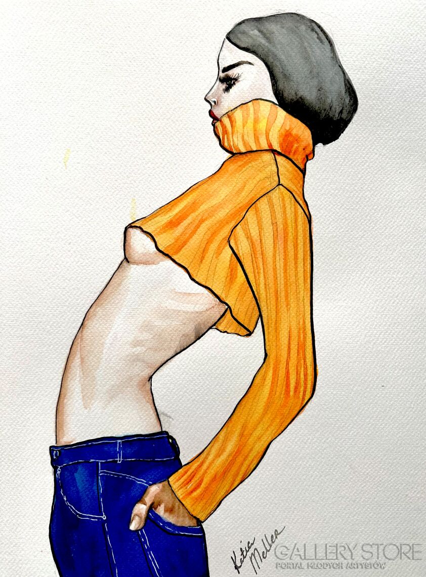 Katia Meller-Orange-Akwarela