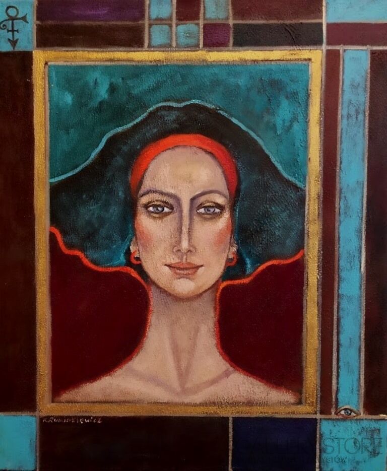 Krystyna Ruminkiewicz-Taka jedna w czerwonej opasce-Olej