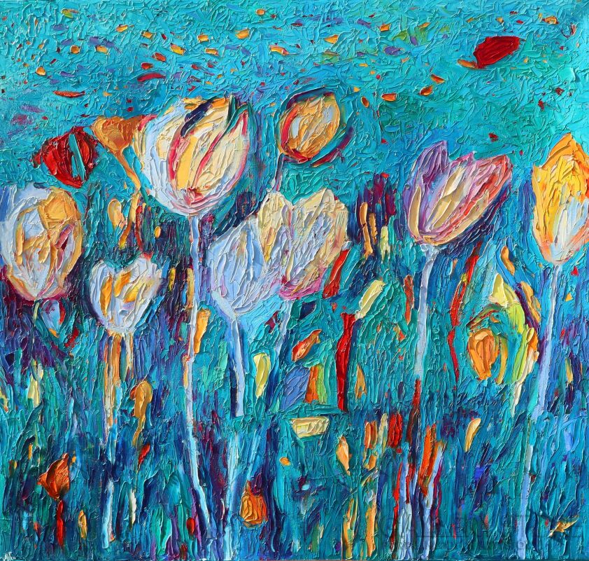 Magdalena Walulik-Kwiaty - Tulipany 098-Olej