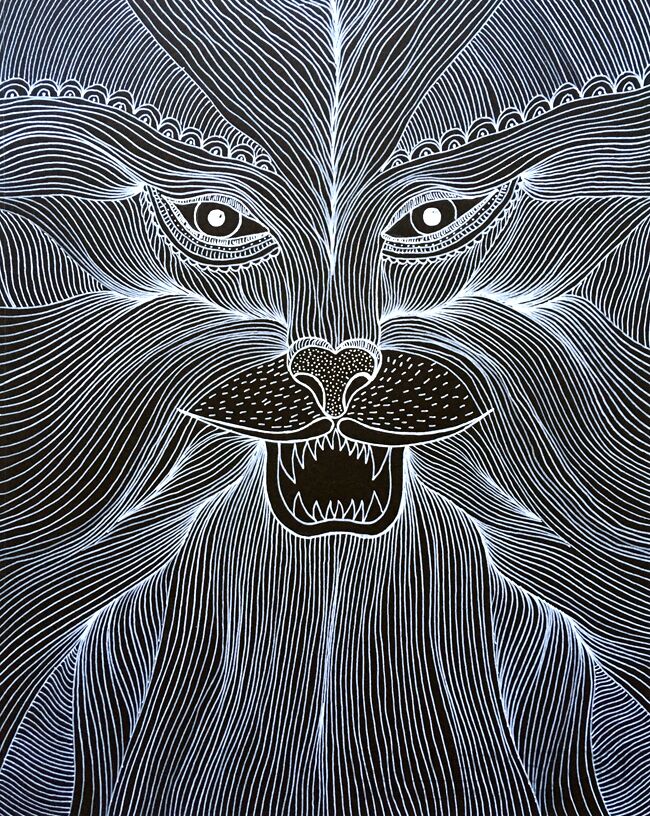 Marcin Waśka-Znaki zodiaku- Lew-Rysunek